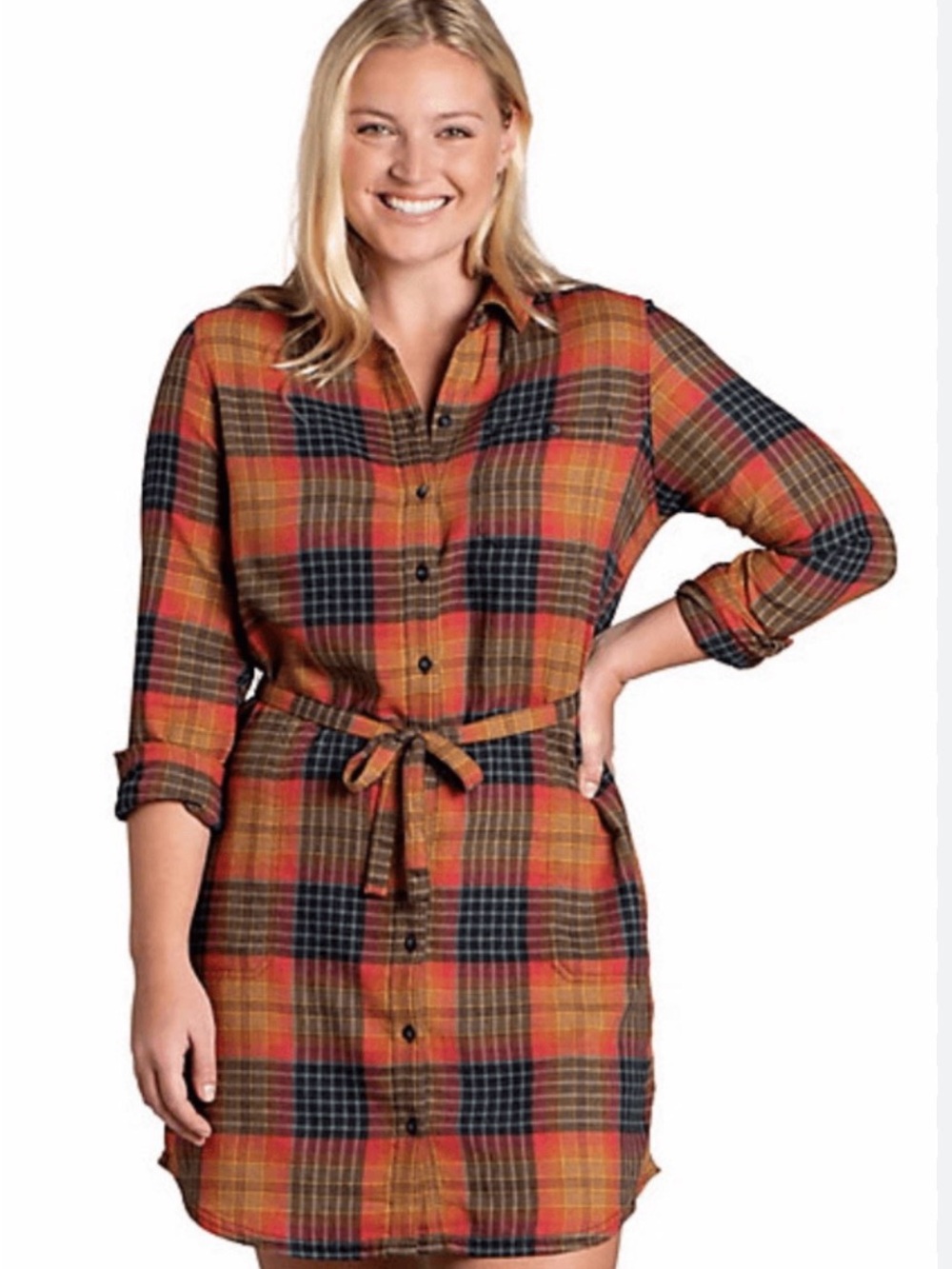 Toad & Co‎ Women’s Re-Form Flannel Shirtdress Sz S in Cedar Ombre